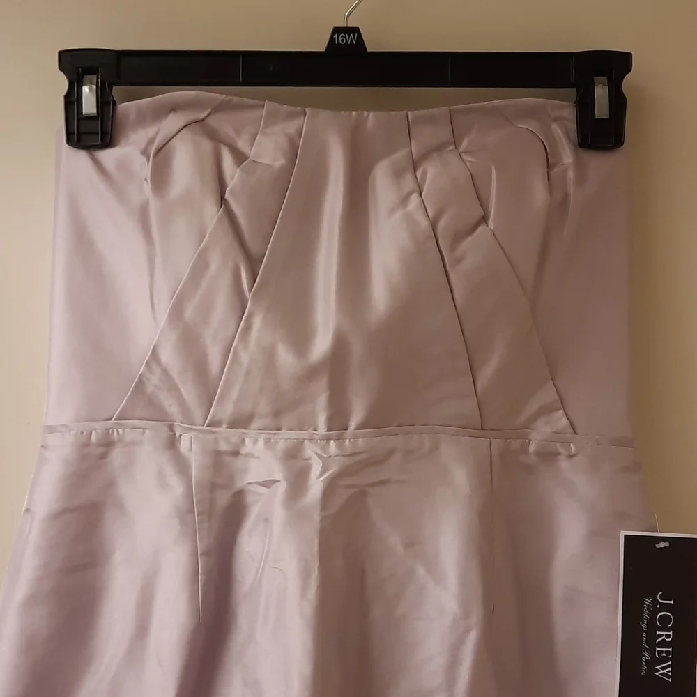 NWT, J. Crew Alexia Silk Slub Strapless Dress